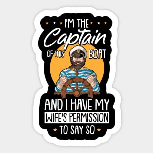 I am the Captain of this Boat Pontoon Boat Motor Boating Sticker